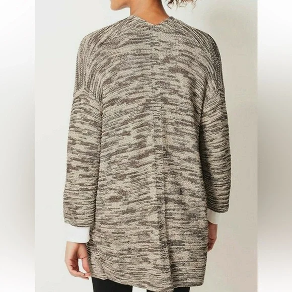 J. Jill Pure Jill Mixed-Stitch Marled Cardigan Open Front Size Medium - Picture 2 of 9